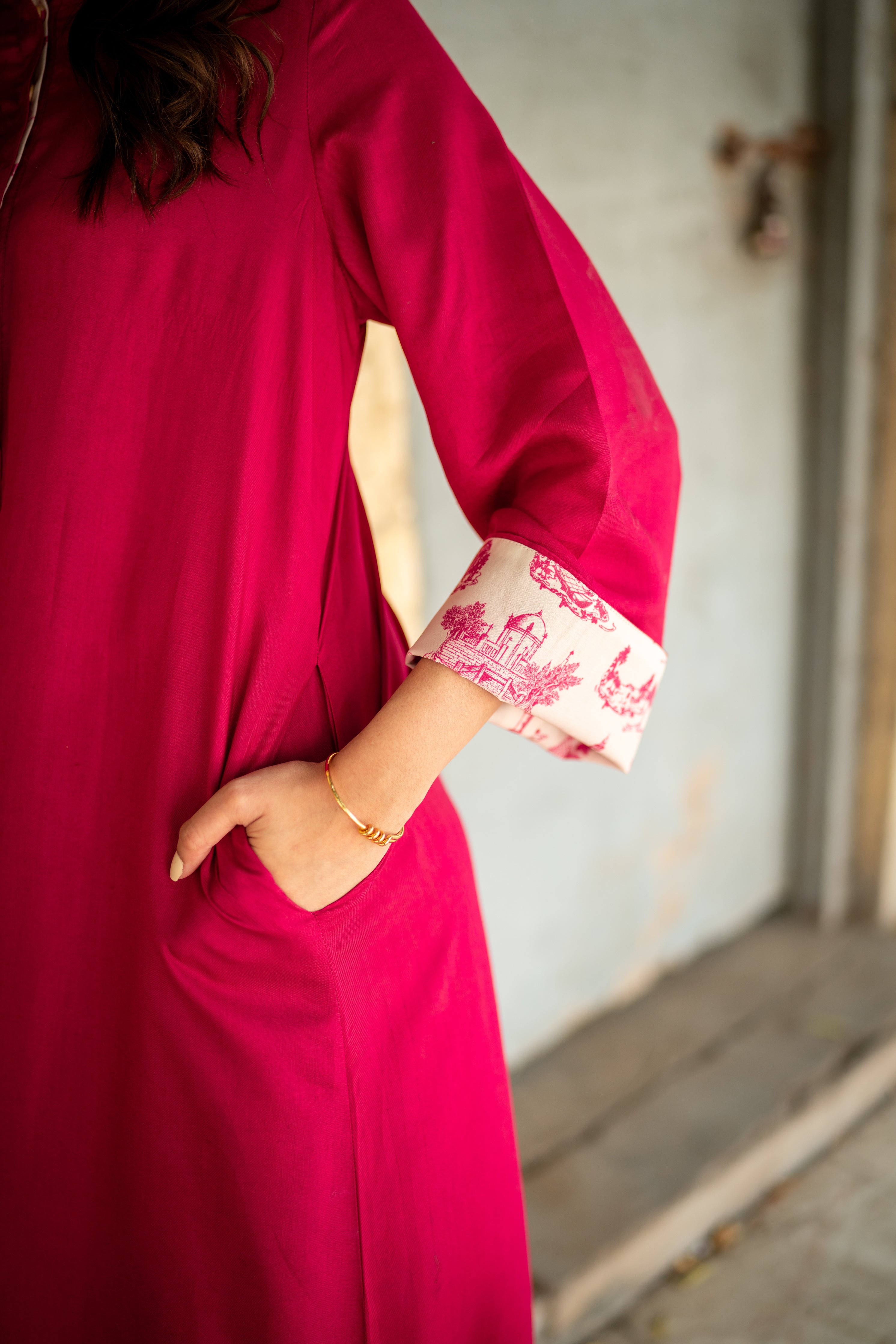 Laela Kurta Set - Rani Pink