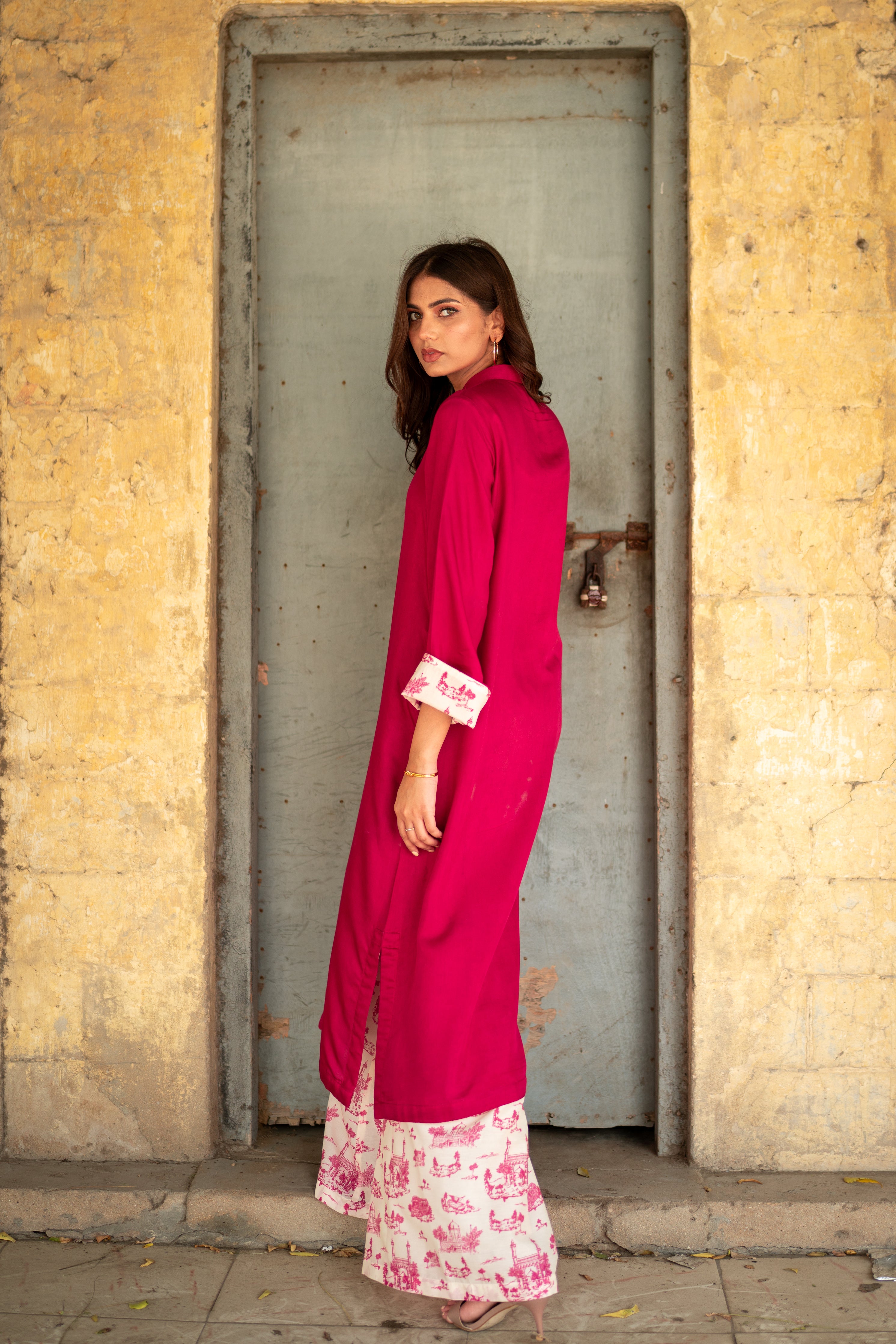 Laela Kurta Set - Rani Pink