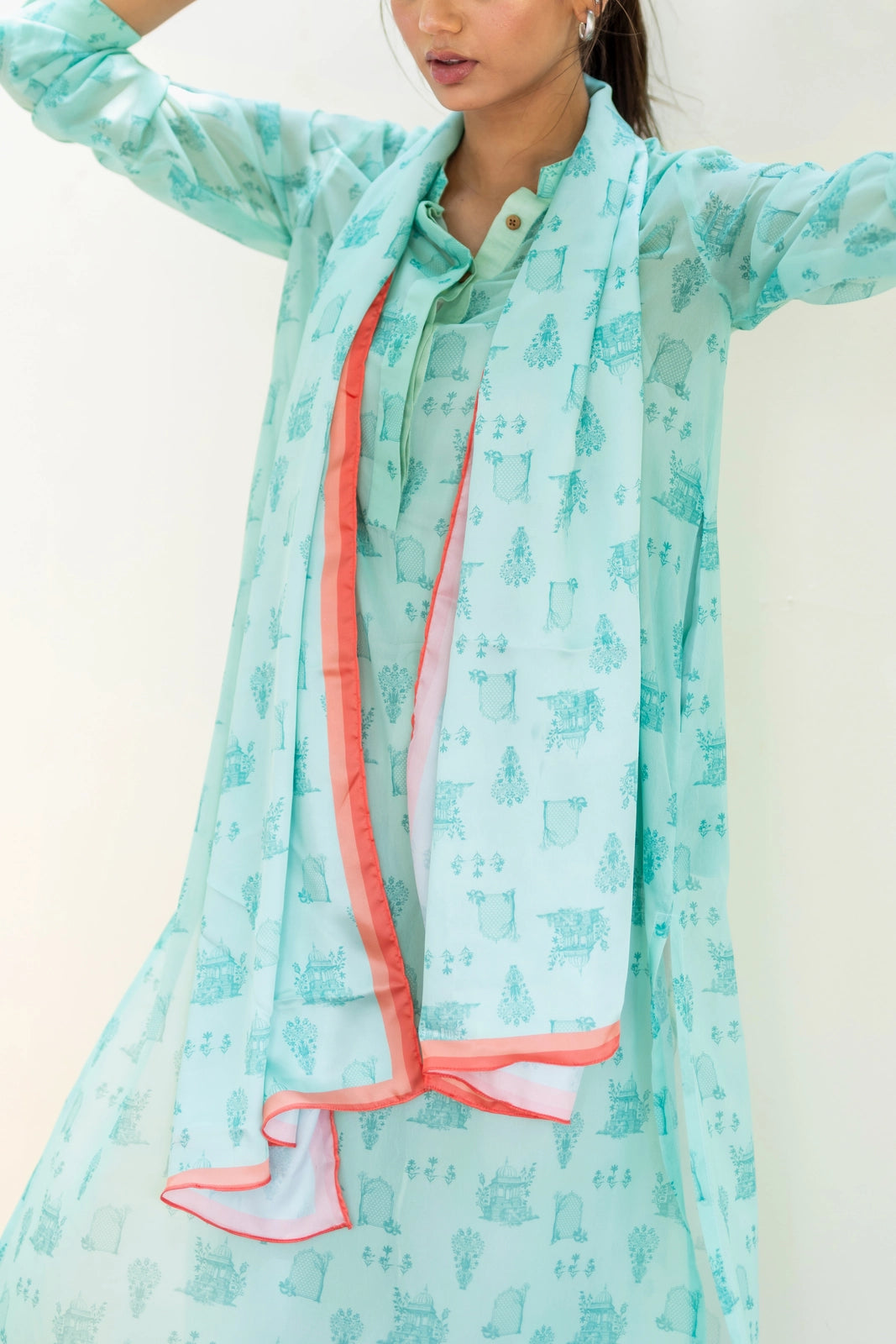 The Mughal Scarf - Aqua