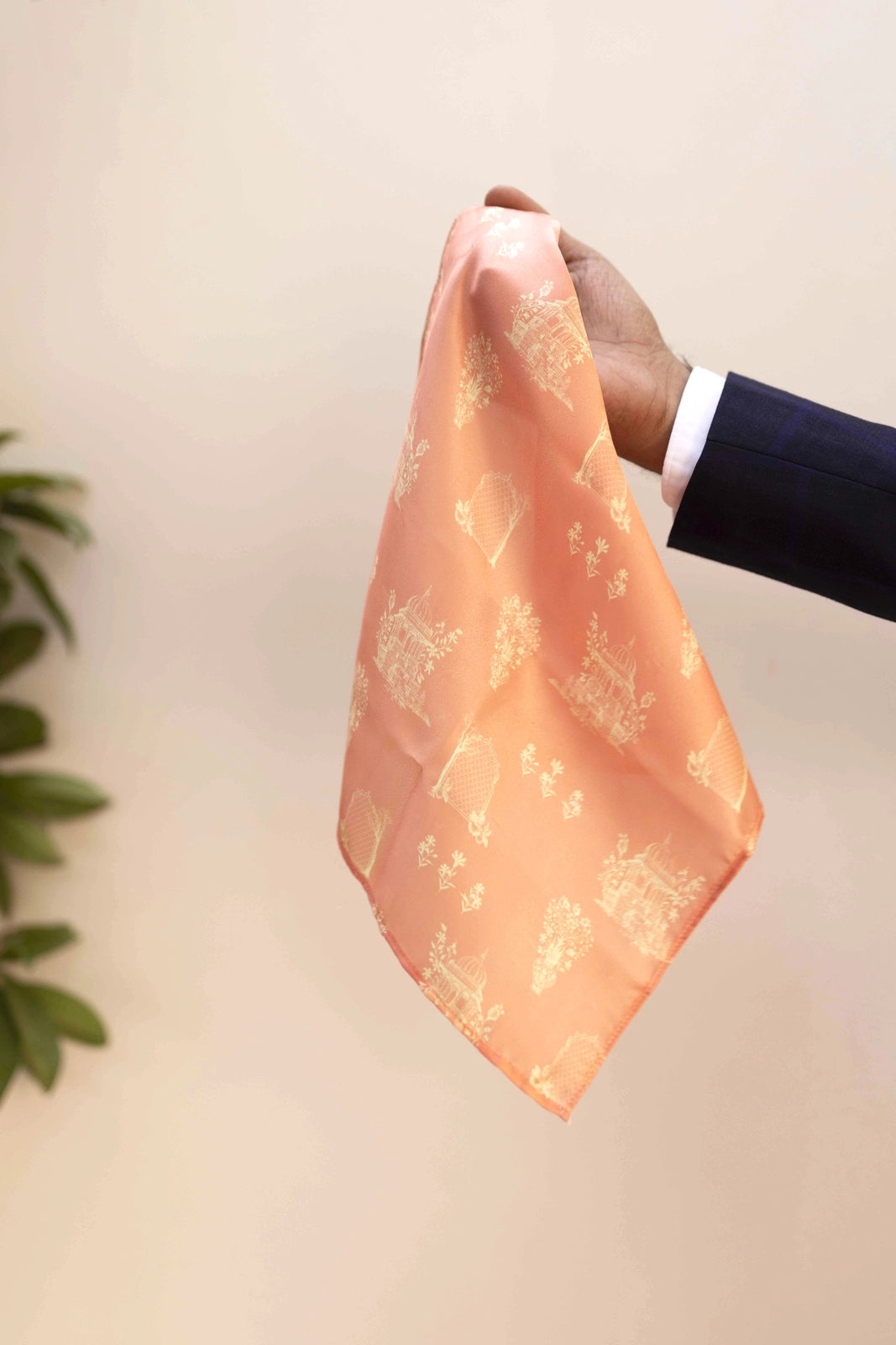 The Mughal Pocket Square - Peach