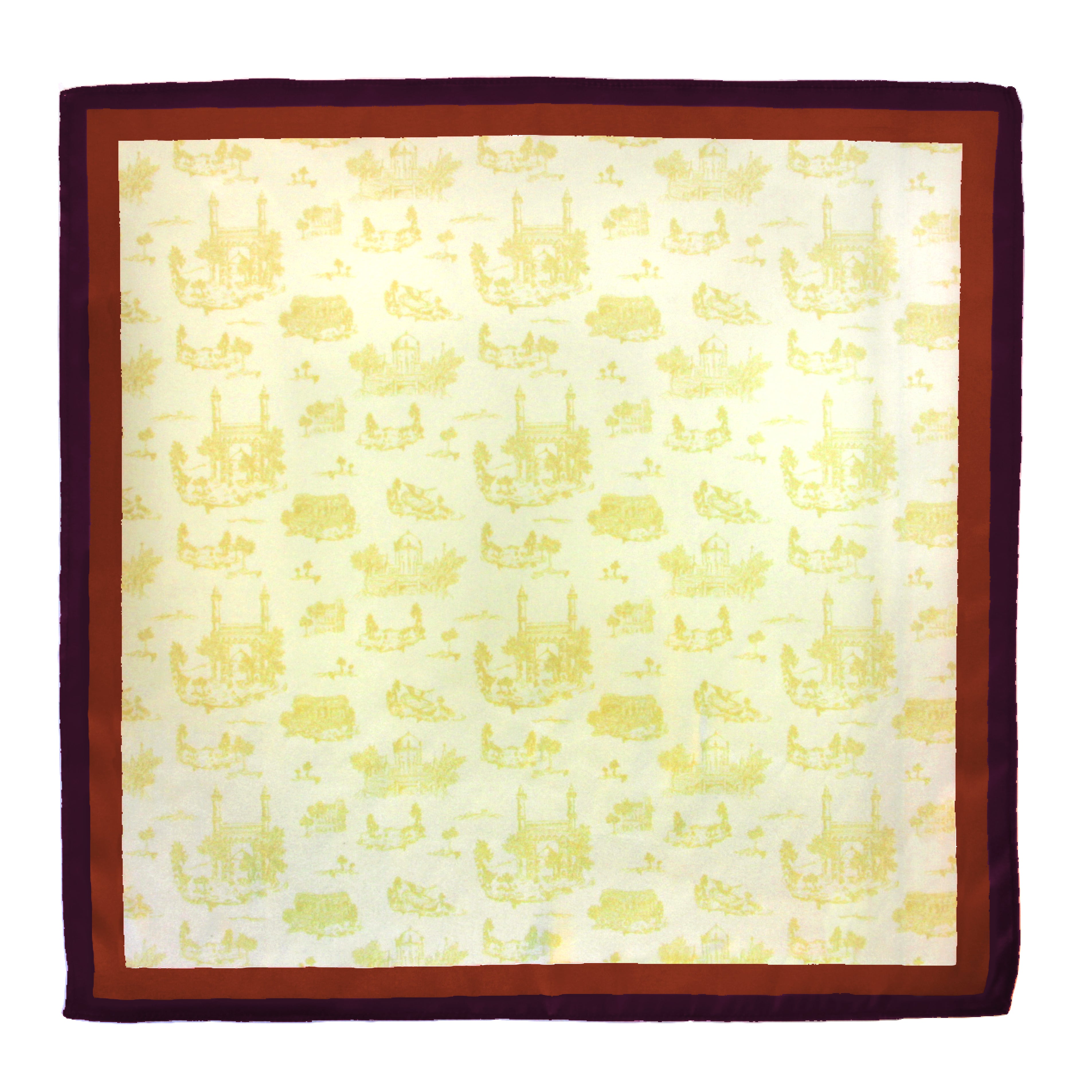 The Toile de Karachi Pocket Square - Brown