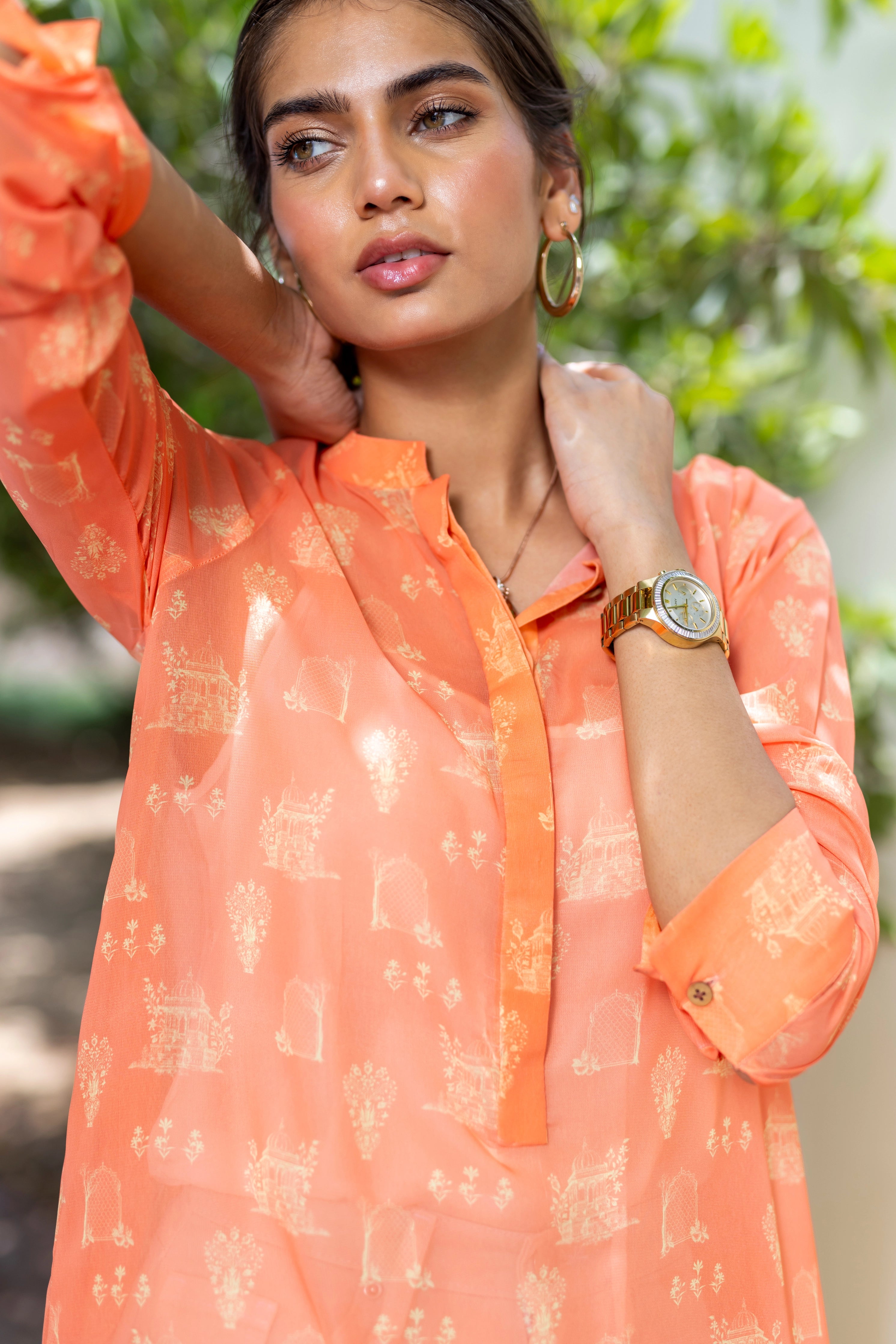 The Mughal Shirt - Peach