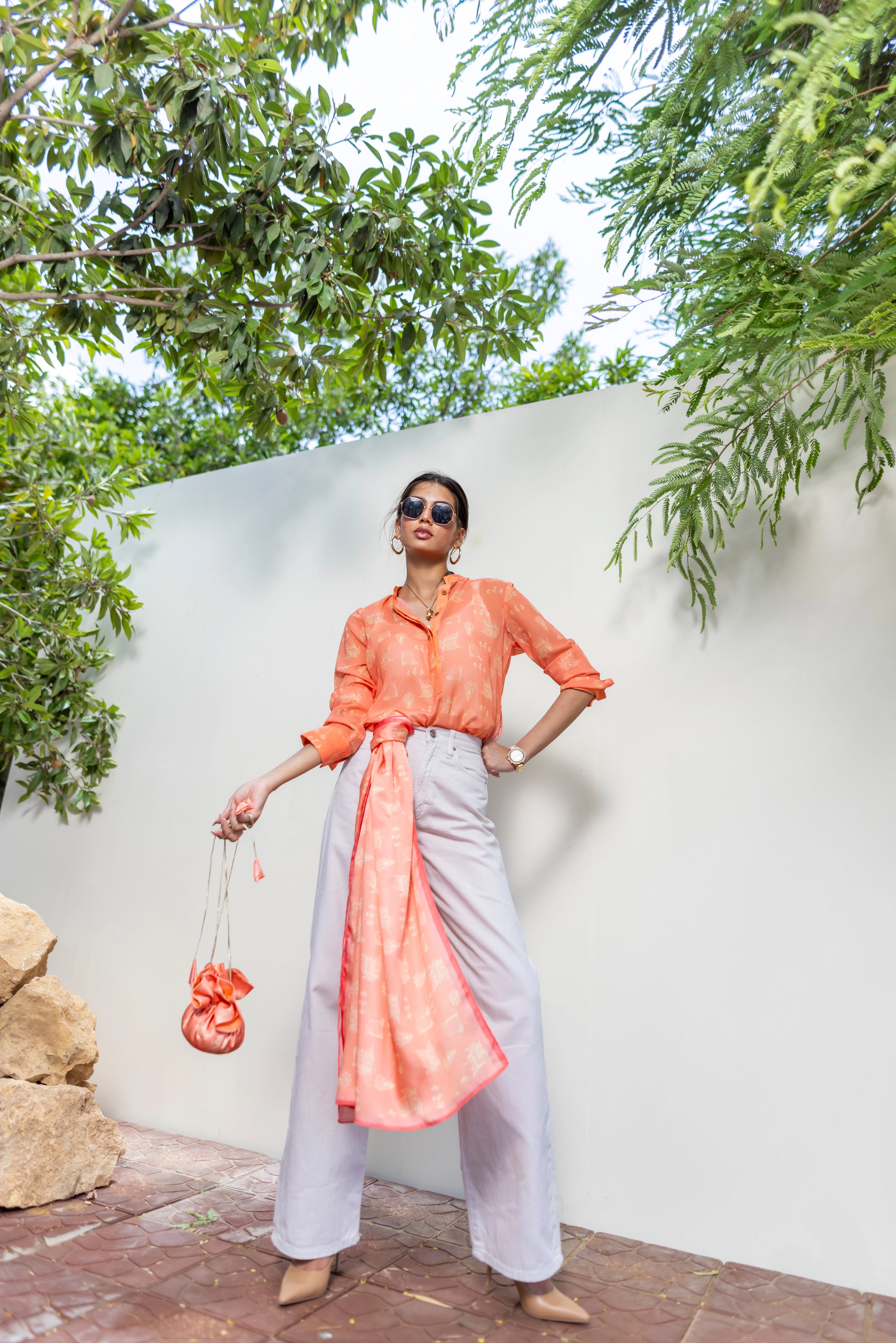 The Mughal Shirt - Peach