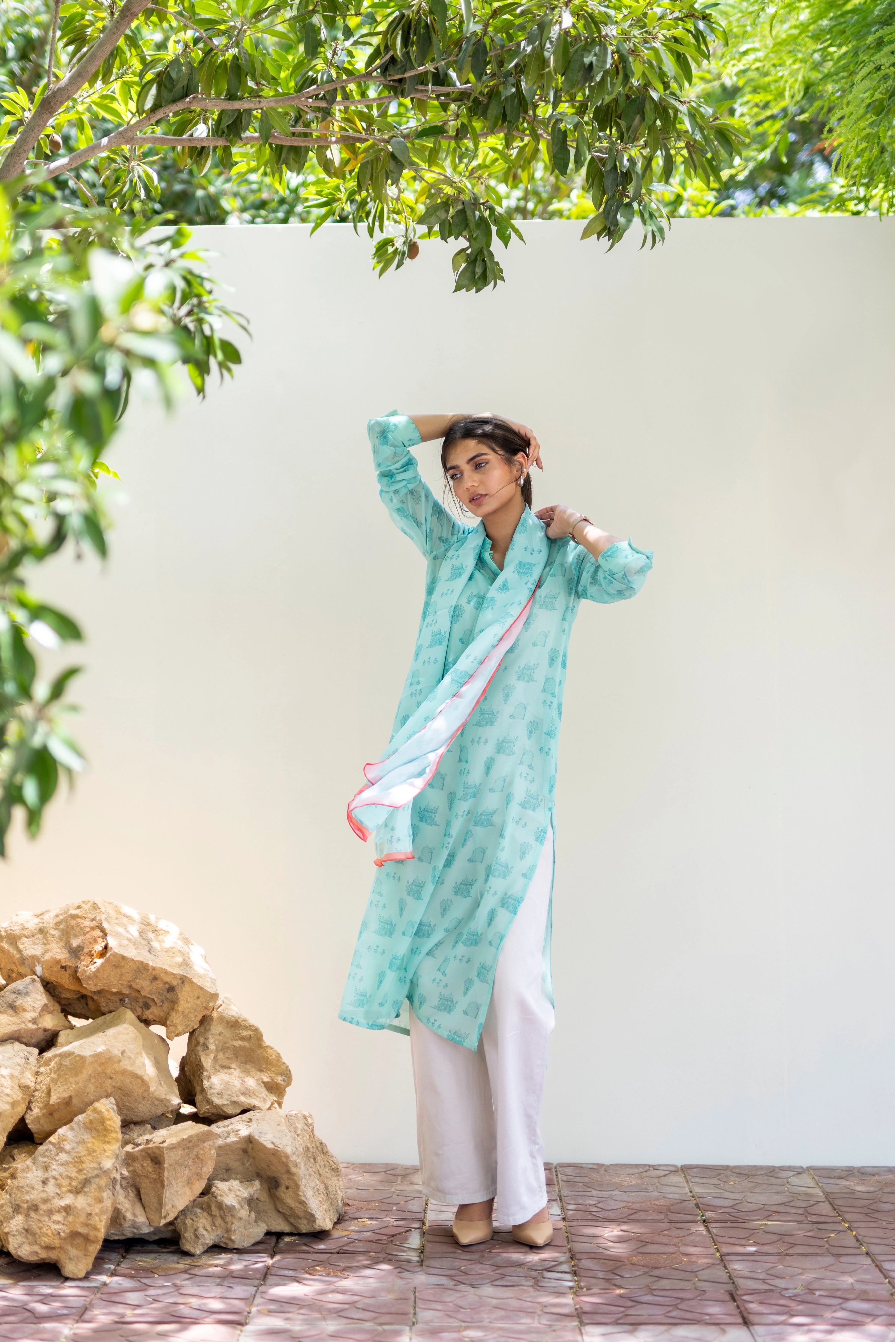 The Mughal Shirt - Aqua