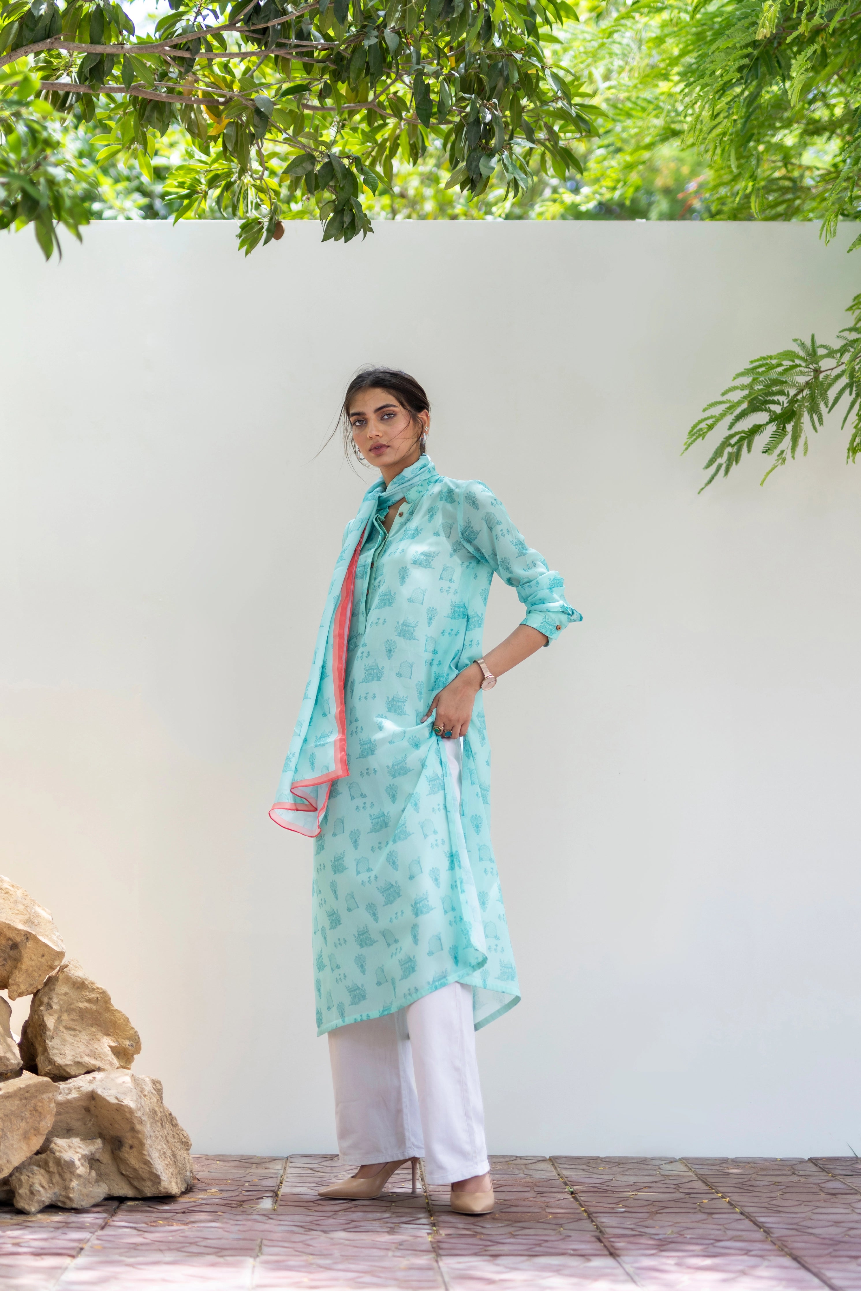 The Mughal Shirt - Aqua